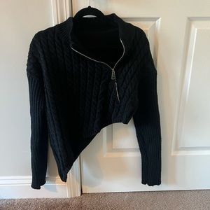 Asymmetrical black sweater
